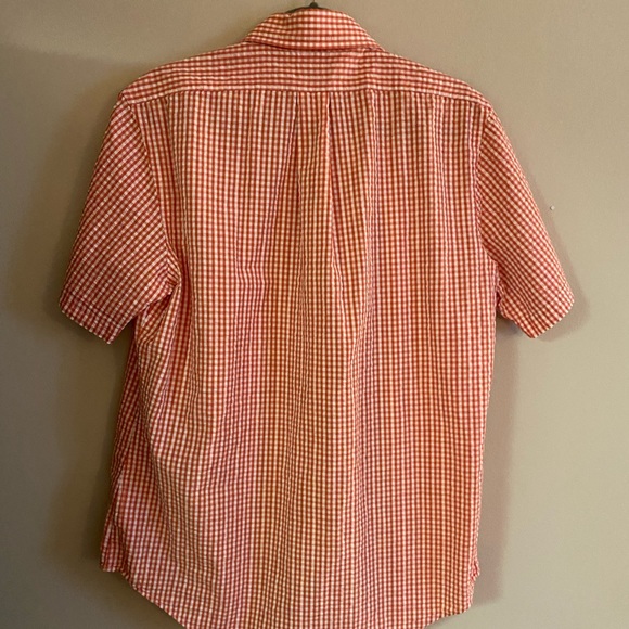 Brooks Brothers Orange and White Casual Short Sleeve Dress Shirt Men’s Medium - Picture 5 of 5
